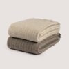 Tile a collaboration bedspreads by John Pawson in merino and yak natural fibers