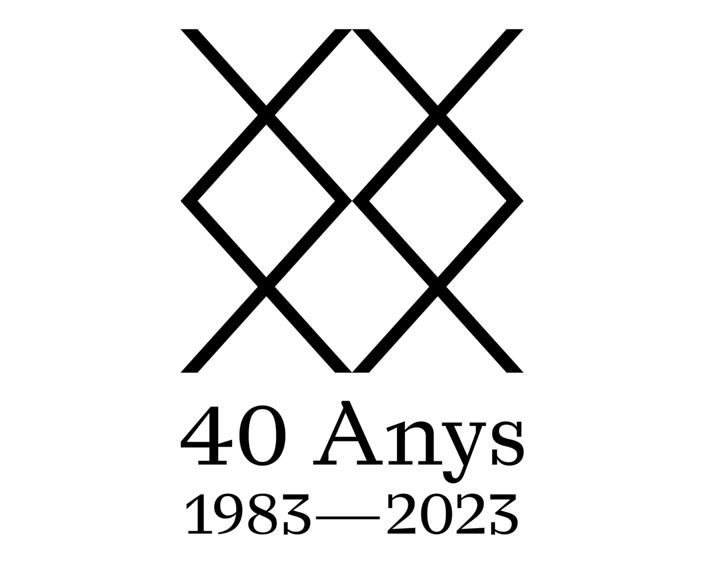 Logo especial 40º aniversario de Teixidors. Logo conmemorativo del periodo 1983-2023