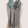 Peony shawl cashmere in blue stripes