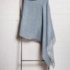 LLUM european linen traceable shawl in blue color.