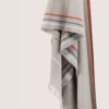 CLAUDE Shawl in cashmere and merino wool detail medium grey