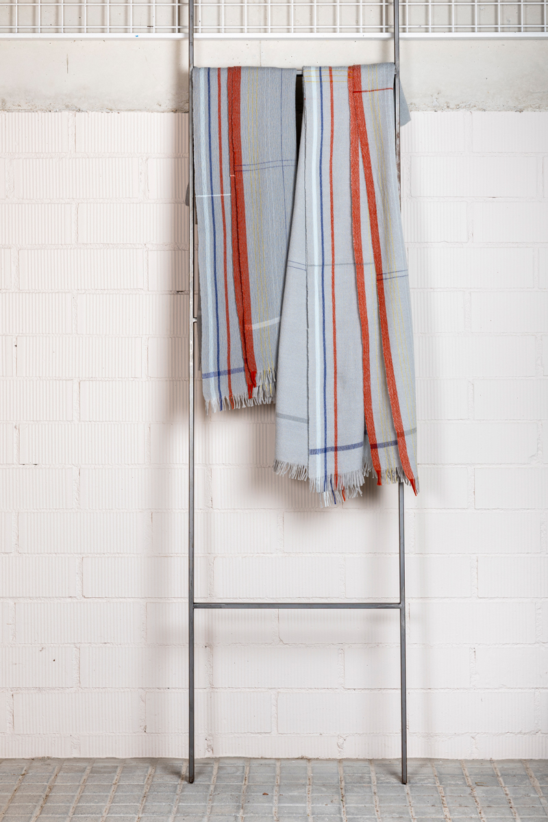 Shawl Claude cashmere and merino wool woven by hand