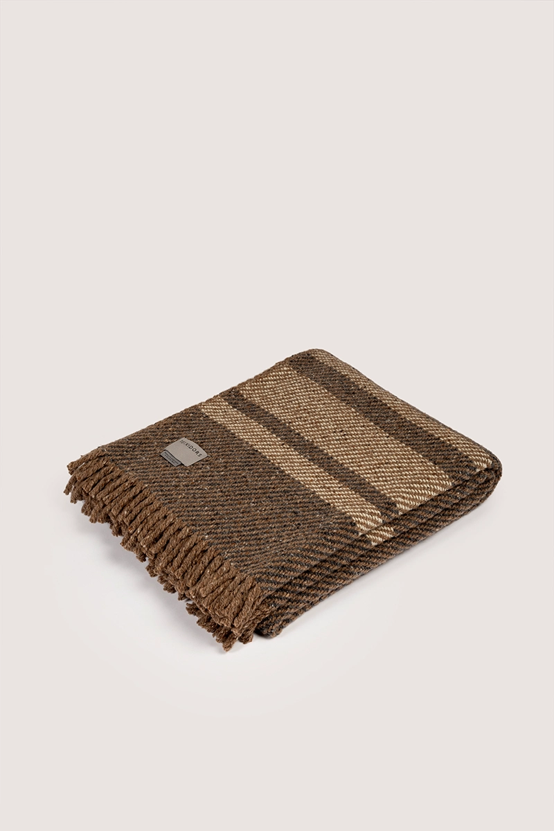 Plaid lana merino diseño rustico Teixidors